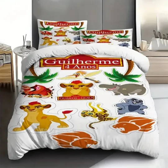 Discover Simbaa And Friends Tropical Palm Tree The lion kingg Cartoon Bedding Set