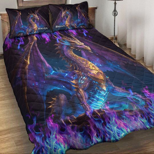 Discover Love Dragons - Personalized Dragon Quilt Set