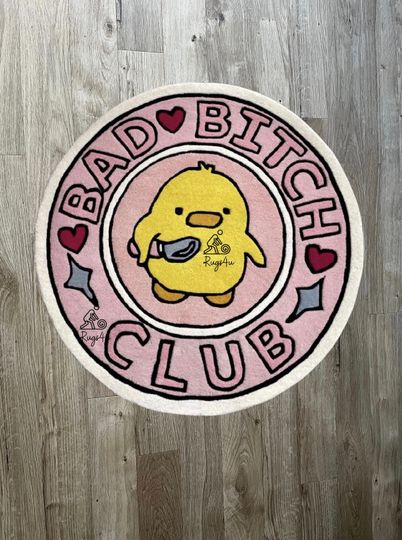 Discover PINK CARTOON Rug / Home decor/ Handtufted / Housewarming gift/ Gift ideas