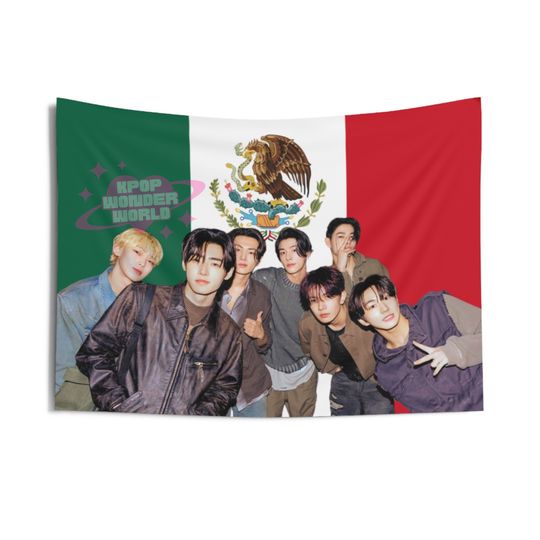 Discover Enhypen Mexico Flag Tapestry, Kpop Room Merch