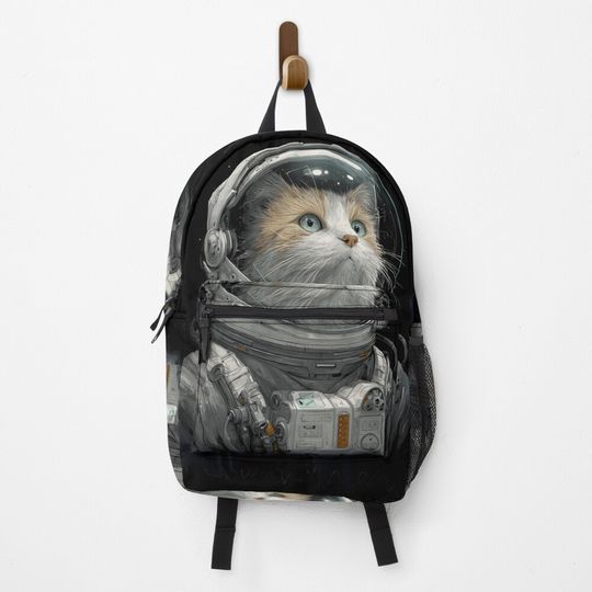 Discover Astronaut Cat Tee Funny Vintage Cat Lovers Space Backpack