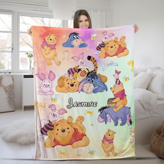 Discover Personalized Bows Disneyyy winniee the poohh Blanket