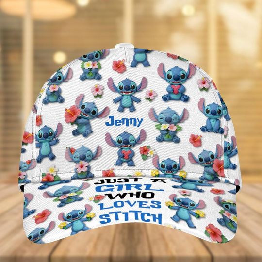 Discover Just Girl Who Love Stitchh Classic Cap, Disneyyy Vacation Baseball Ca