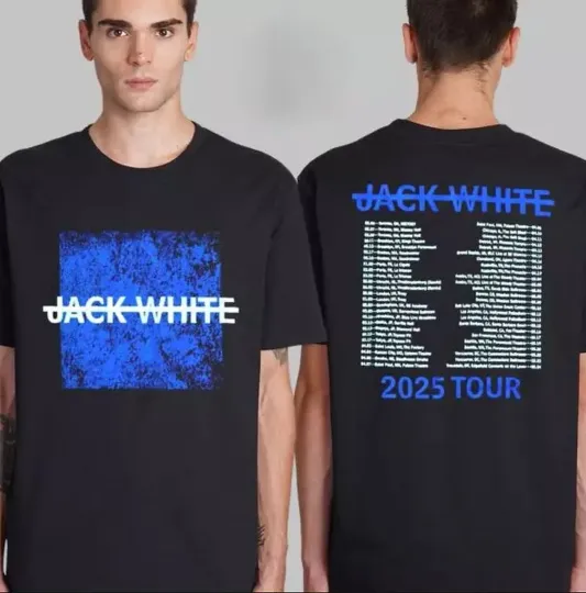 Discover JackWhite Merch No Name 2025 Tour With Tour Dates Two Sided Unisex T-Shirt