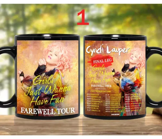 Discover Custom Cyndi Lauper's Farewell Tour – The Final North American 2025 Coffee Mug
