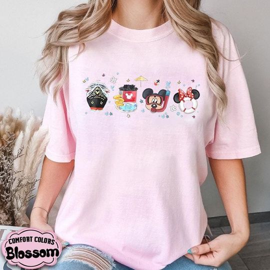 Discover Retro Disneyyy Cruise Line Mickeyy Watercolor T-Shirt, Disneyyy Wish Treasure Fantasy Shirt