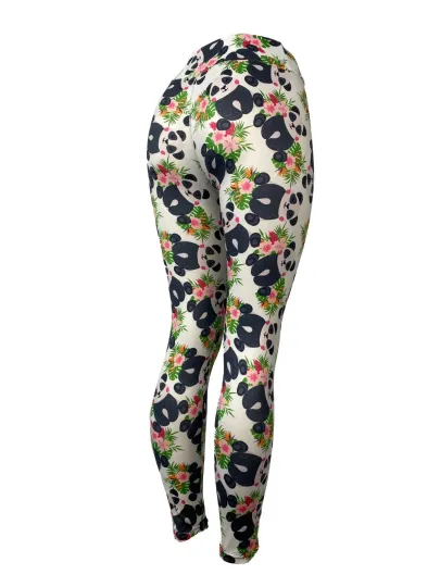 Discover Adorable Panda Bear & Flowers - Leggings