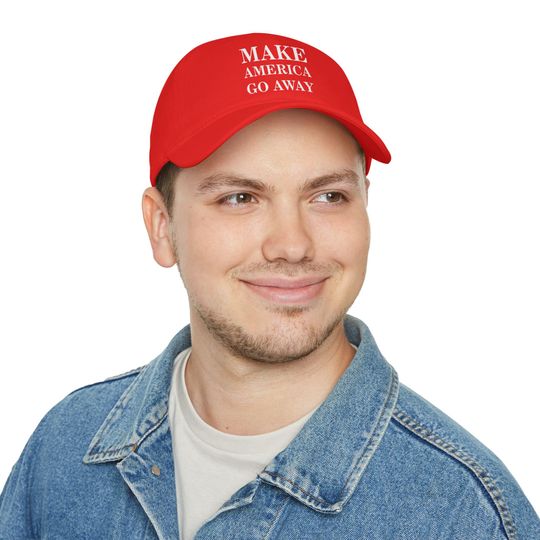 Discover MAGA Satire Make America Go Away Baseball Cap Red Hat, Political Statement Hat, Anti-Trump Cap