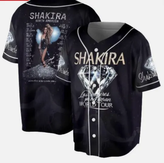 Discover Shakira North American 2025 Tour Concert Baseball Jersey AOP 3D