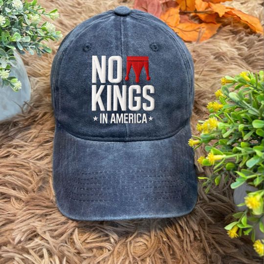 Discover No Kings in America Embroidered Hat, Anti Authoritarianism Hat, Pro Democracy Cap, Anti Trump, Gift For Anti-MAGA