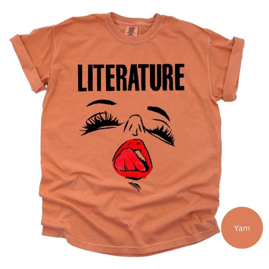 Discover Literature Lip Shirt, Y2K Aesthetic Book Tee, Coquette Lip Graphic T-Shirt