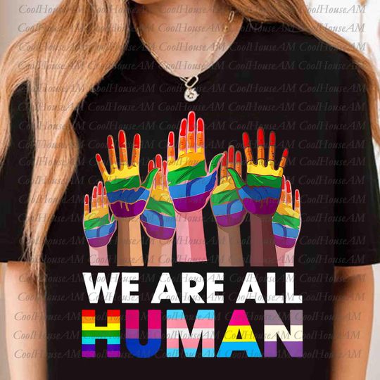 Discover Rainbow LGBT LGBTQ Transgender Gay Pride We Are All Human Shirt, Happy Pride Month 2025
