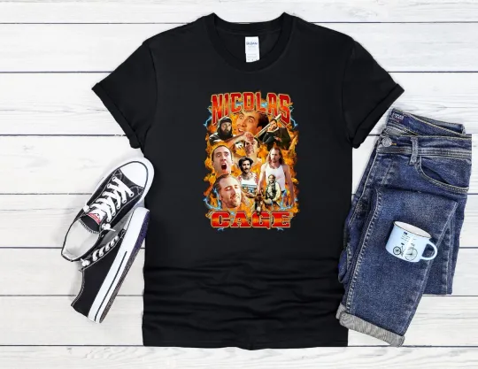 Discover Nicolas Cage Shirt Action Hero Men Women Unisex T Shirt
