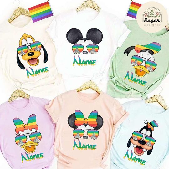 Discover Personalized Mickeyy and Friends LGBT Rainbow Disneyyy Pride Shirt, Disneyyland Pride Nite Human Rights, Gay Lesbian Support Pride Month 2025