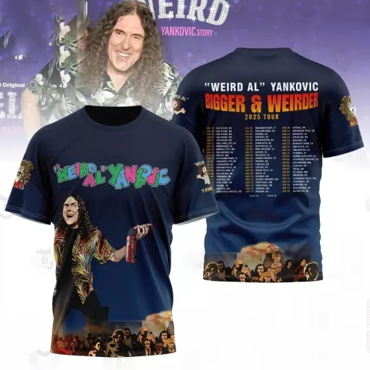 Discover Weird Al Yankovic Bigger & Weirder 2025 Tour 3D T-Shirt EN512