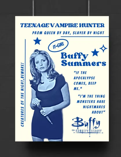 Discover Buffy The Vampire Slayer Flyer Style Poster
