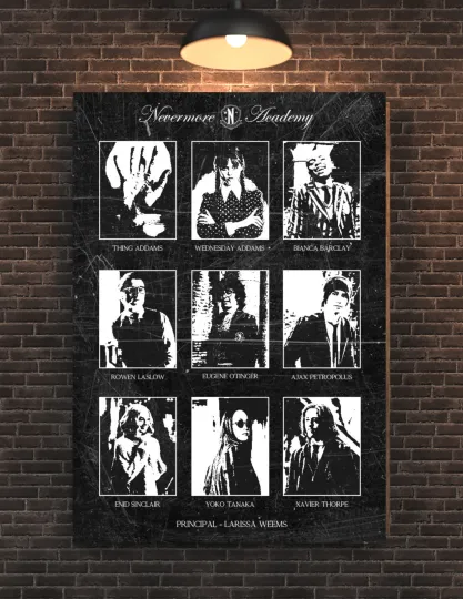 Discover Wednesday Nevermore Yearbook Style Poster