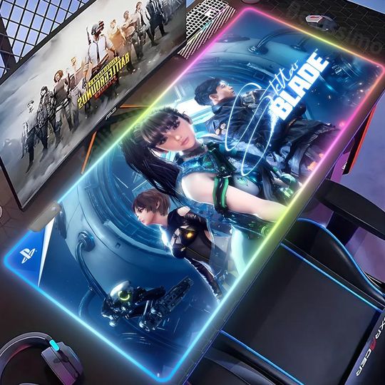 Discover Stellar Blade Mouse Pad Gamer Rgb Desk Mat Back Light Led Desk Mat