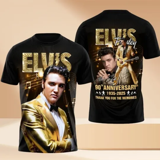 Discover Presley Tour Shirt For Fan, King Of Rock 3D T-Shirt