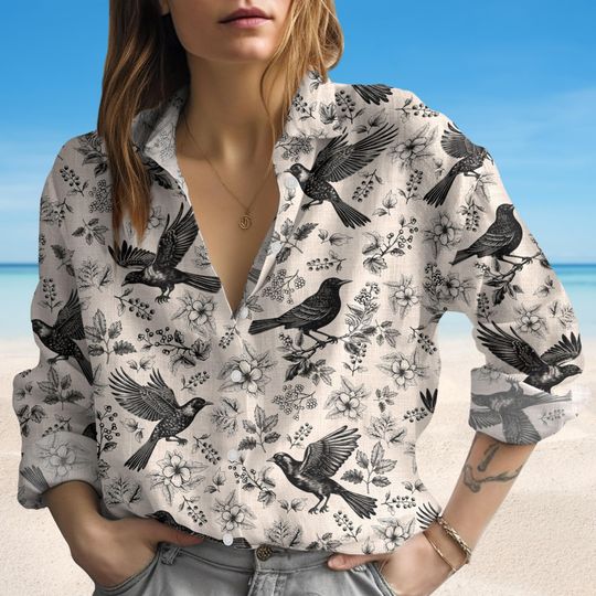 Discover Starling Bird Blouse Shirt, Nature Lover Blouse Shirt, Bird Lover Women's Blouse