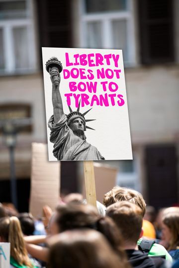 Discover No Kings Day Protest Sign PRINTABLE, Liberty Does Not Bow To Tyrants,