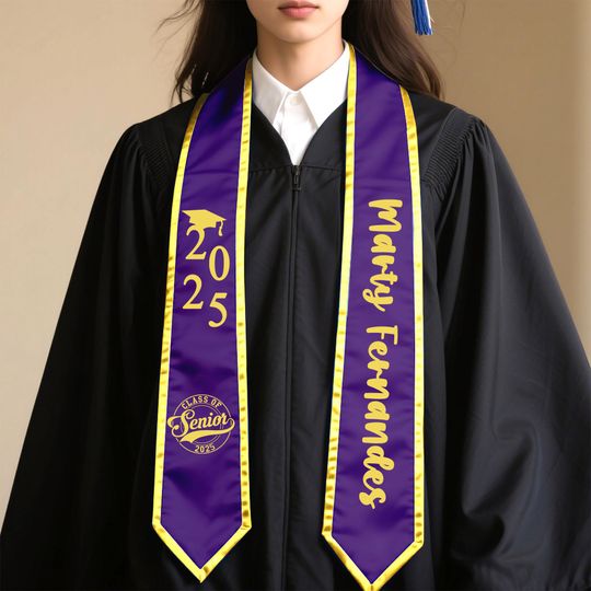 Discover Custom Graduation Stole Class of 2025, Customized Congratulations Sash with Name, School Graduation Gifts, Customize Graduation Stoles Flag