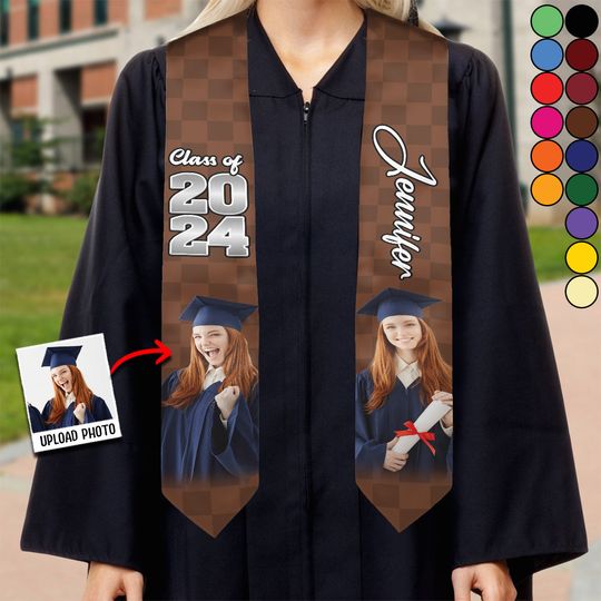 Discover Photo Custom Graduation Stole Sash - Personalized Graduation Graduation Stole