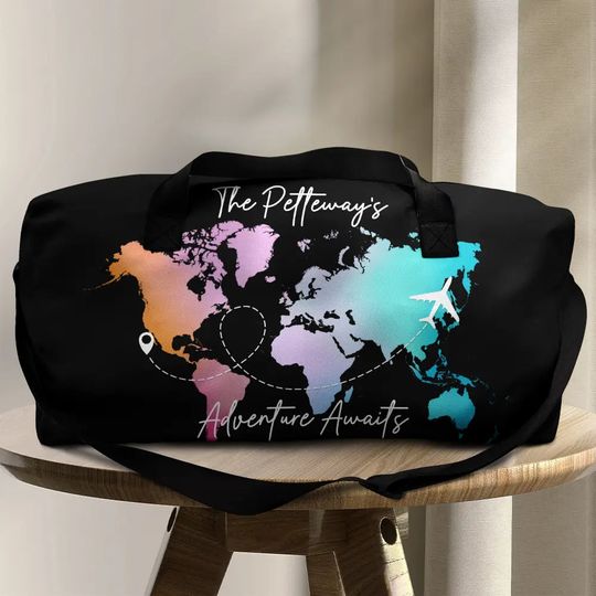 Discover Our Family's Adventure Awaits - Personalized Duffle Bag