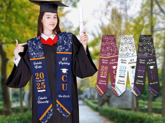 Discover Custom Graduation Stoles with Text,Custom Graduation Sash Name Grad
