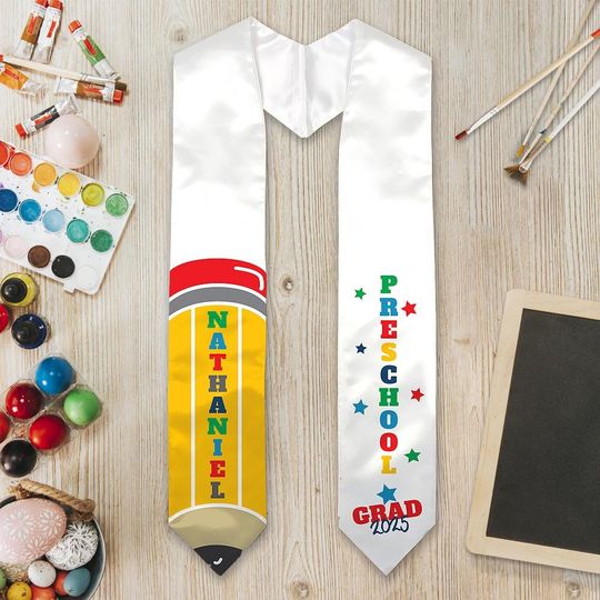 Discover Kindergarten Graduation Stole For Kids, Preschool Graduation Stole With Name, Pencil Stole, Grad 2025
