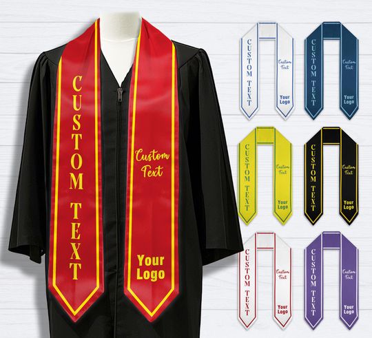 Discover Personalized Graduation Stole | Class of 2025 Sash with Custom Logo & Text