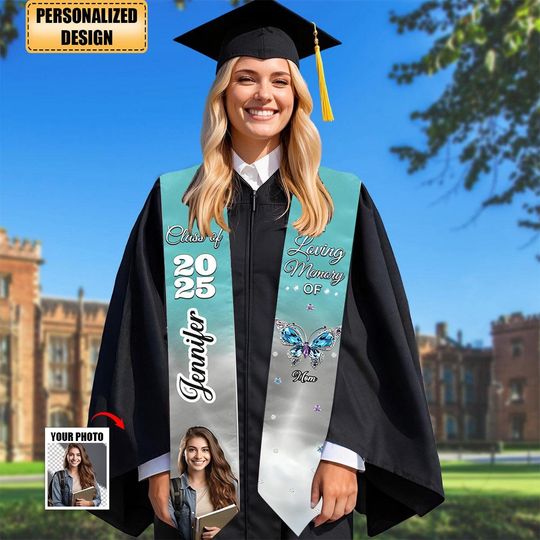 Discover Personalized Graduation Stole with Photo & Custom Name Custom Grad Sash,