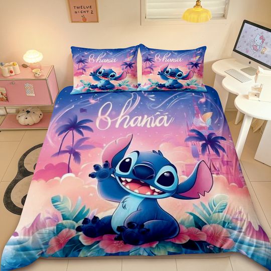 Discover Cute Stitchh Duvet Cover Kids Cartoon Bedding Set