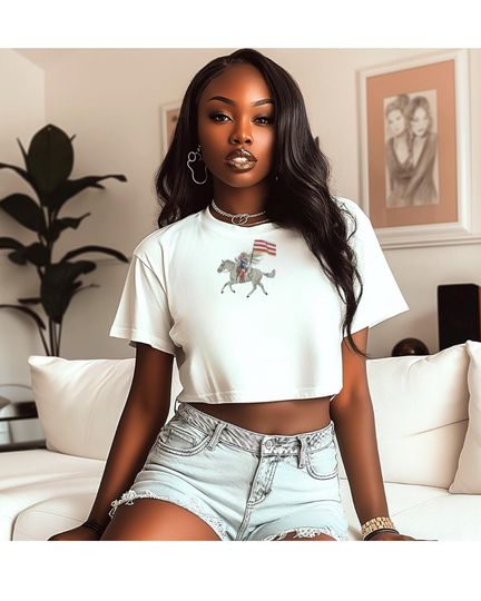 Discover Rodeo-Inspired  Cropped Baby Tee | Queen Cowboy Shirt  Crop Top