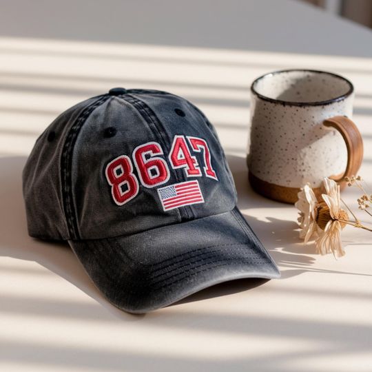 Discover Embroidered 8647 Washed Hat, FDT  Cap, Political Gift, 8647 Embroidered Hat