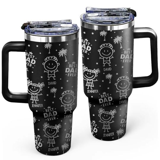 Discover Palm Tree Best Dad Best Mom Ever - Personalized Engraved 40oz Tumbler