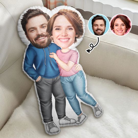 Discover Custom Photo Funny Arm In Arm Couple - Personalized Custom Shaped Pillow