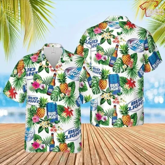 Discover Light Beer Hawaiian Shirt, Tropical Beer Aloha Summer Button-Up Shirt