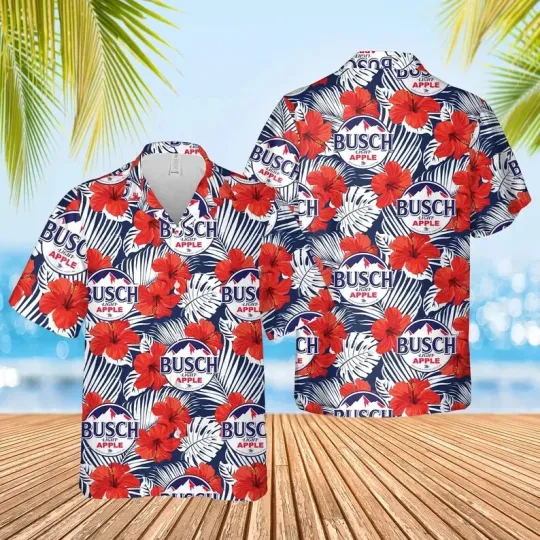 Discover Light Beer Apple Hawaiian Shirt, Busch Apple Beer Unisex Hawaiian Shirt