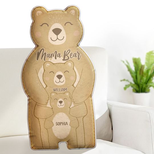 Discover Mama Bear - Gift For Mothers - Personalized Custom Shaped Pillow
