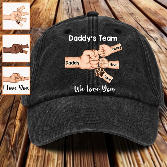 Discover Best Dad Ever - Personalized Father Washed Denim Cap