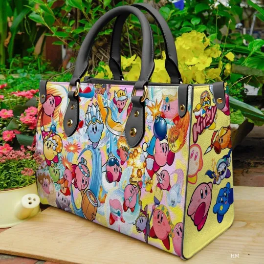 Discover Personalized Kirby Leather Handbag, Kirby Women's Leather Bag Gift