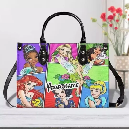 Discover Personalized Disneyyy Princesses Leather Handbag, Disneyyy Princess Lovers Gift