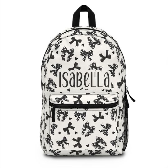 Discover Personalized Backpack Black Bow preppy, Back to school