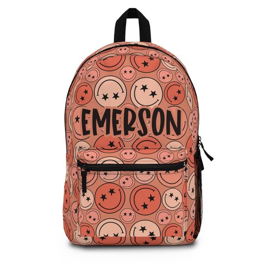 Discover Personalized Backpack smiley face, Back to school