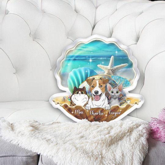 Discover Little Cuties - Personalized Dog Shaped Pillow