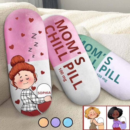 Discover Mom's Chill Pill - Personalized Mother Shaped Pillow