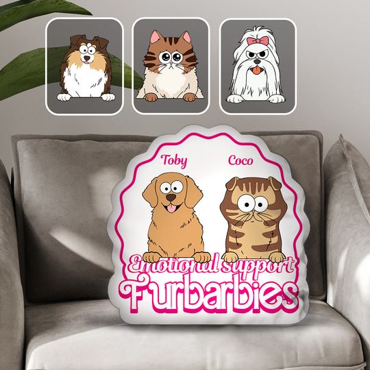 Discover Emotional Support - Gift for dog lovers, cat lover - Personalized Shaped Pillow