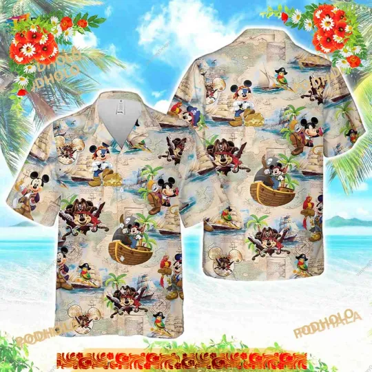 Discover Mickeyy mouse Pirate Hawaiian Shirt For Disneyyy Fans
