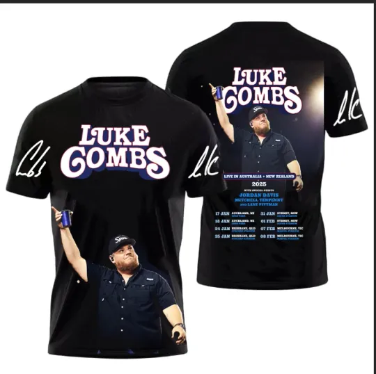 Discover HOT NEW Lukee Comb 2025 tour black 3D SHIRT All sizes 2F583